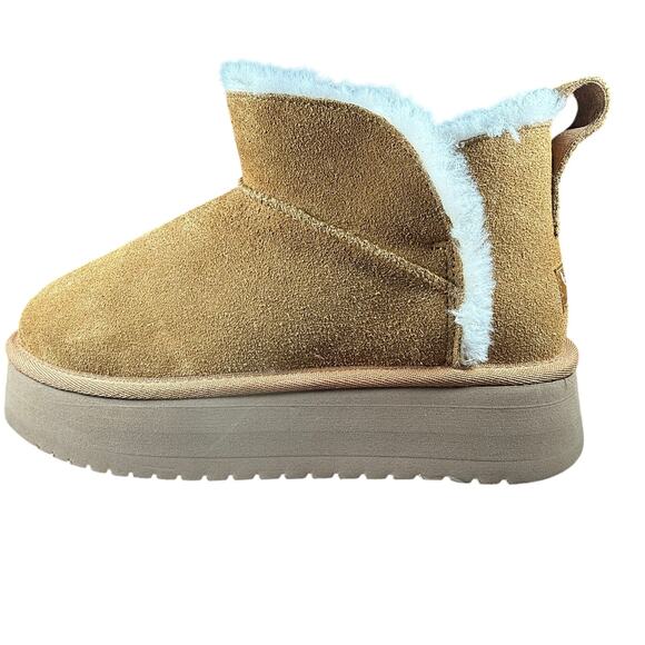 Koolaburra by UGG Koola Ultra Mini Platform Chestnut Suede Boots Women’s 10 - Picture 3 of 9